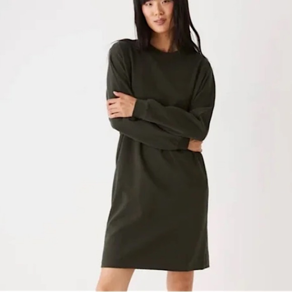 Frank And Oak Black Sweatshirt Dress
